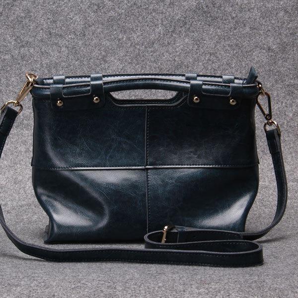 Nuova Valigeria Retro Europea e Americana, Pelletteria, Borsa Tote Monocolore, Borsa a Tracolla Retro da Donna in Vera Pelle, Monospalla