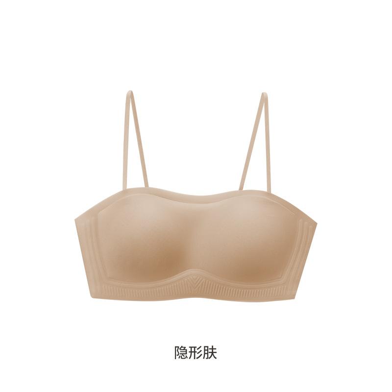 Invisible liquid foundation, strapless underwear, women's thin non-slip and seamless tube top, breast jelly strip, chest wrap bra cover