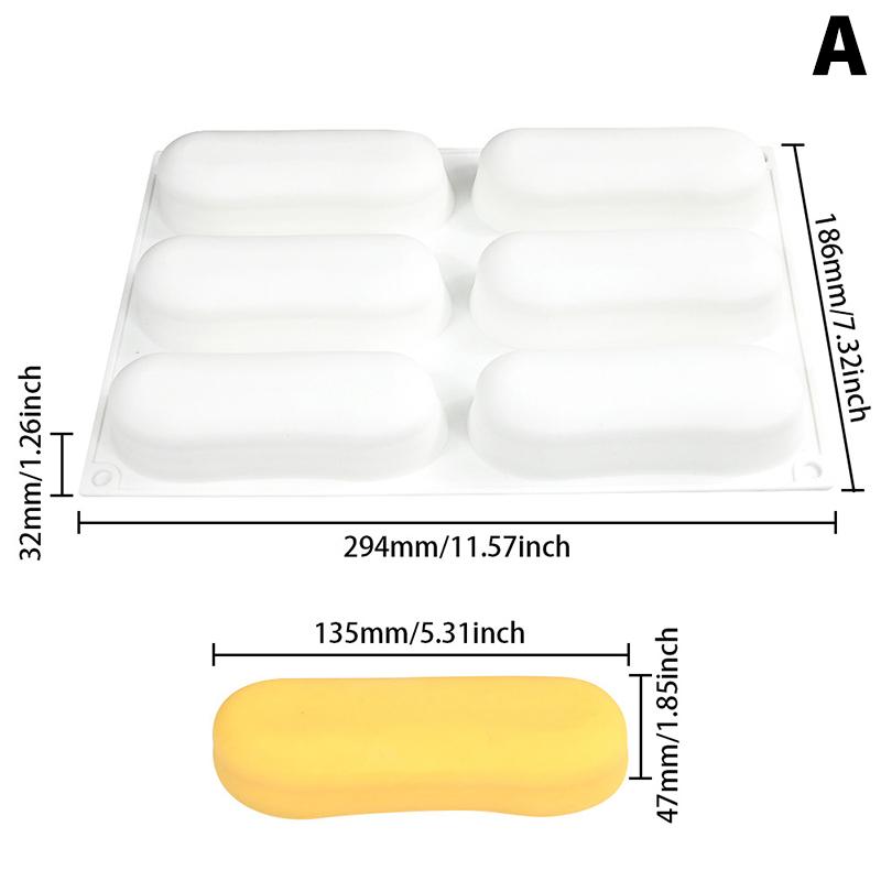 Oval Long Strip Mousse Cake Mold Silicone Pastry Mold For Sweets Cake Forms Tray Diy Homemade French Sweets Baking Mould