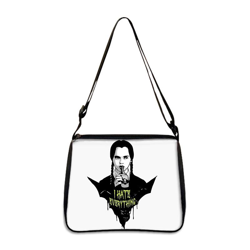 Wednesday Addams Famlily Shoulder Handbag Gothic Style Light Easy To Carry