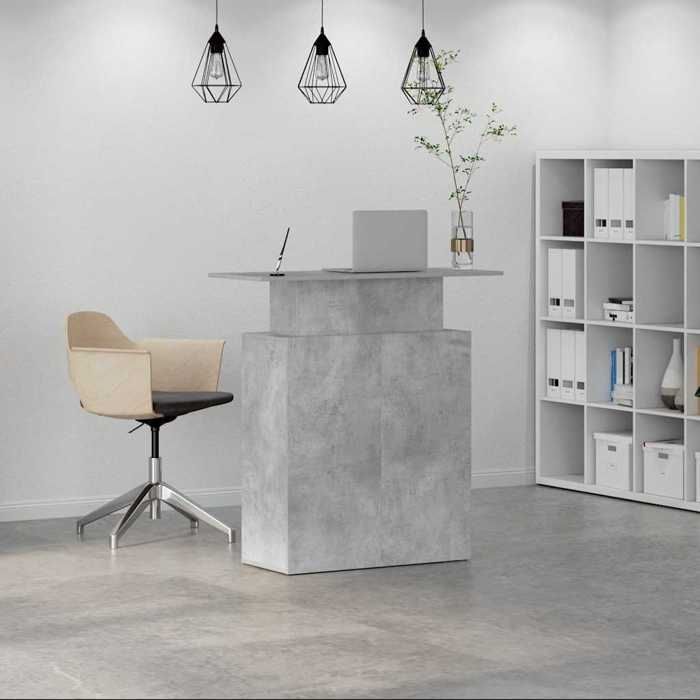 VidaXL Reception Desk Concrete Grey 100x40x104 Engineered Wood, Reception Counter, Salon Reception, Counter of 859054