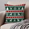 Christmas Illustration Festive Cushion Cover Pillowcase Antidustmite Invisible Zipper Short Plush Sofa Cushion