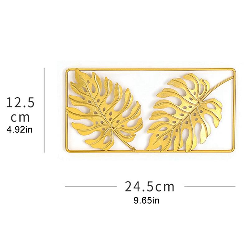 Folha de Metal Nórdica Pendente de Parede de Ferro Decoração de Parede de Planta Mural Quarto Sala de Estar Decoração de Casa Decoração de Parede Folha de Tartaruga