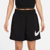 Nike Sport Casual Woven Big Logo Solid High Waist Loose Shorts Women Bottoms Black DM6740-010