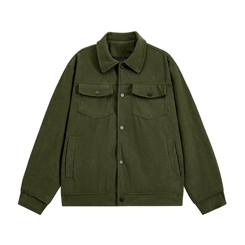 Spring/Autumn Men s Trendy Corduroy Lapel Jacket 2026 5XL
