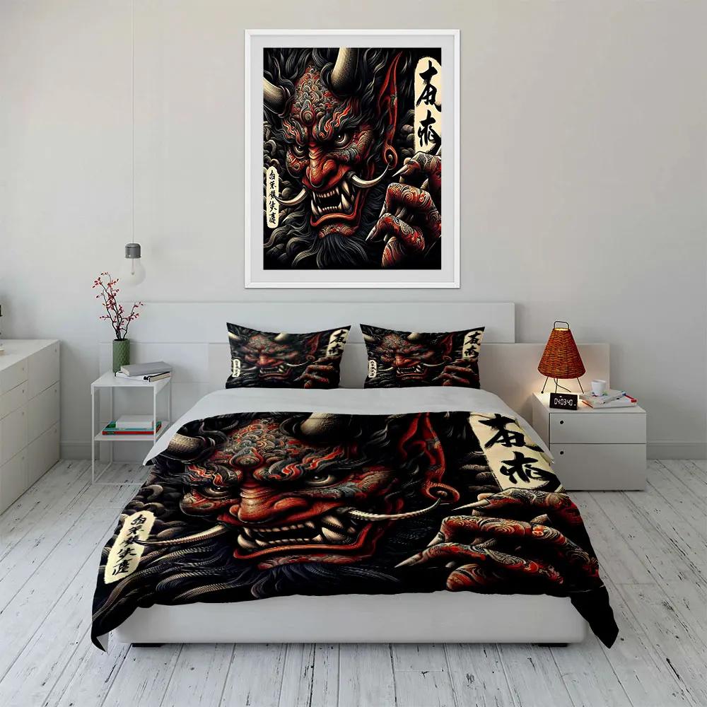 "Demon Art Three-Piece Set" Soft Comfortable Duvet Cover Bedding Set Included 1*Duvet Cover & 2*Pillowcases Gift