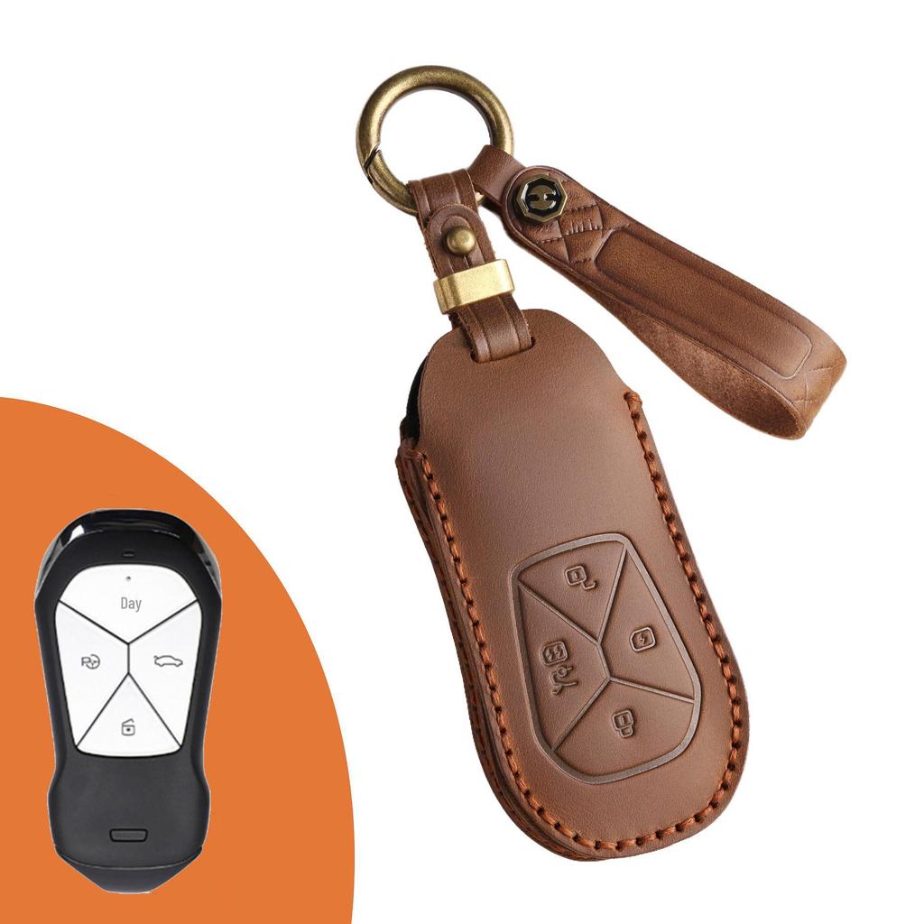 Xiaopeng X9 & P5 2024 Key Cover: Genuine Leather Remote Protector with Personal Touch