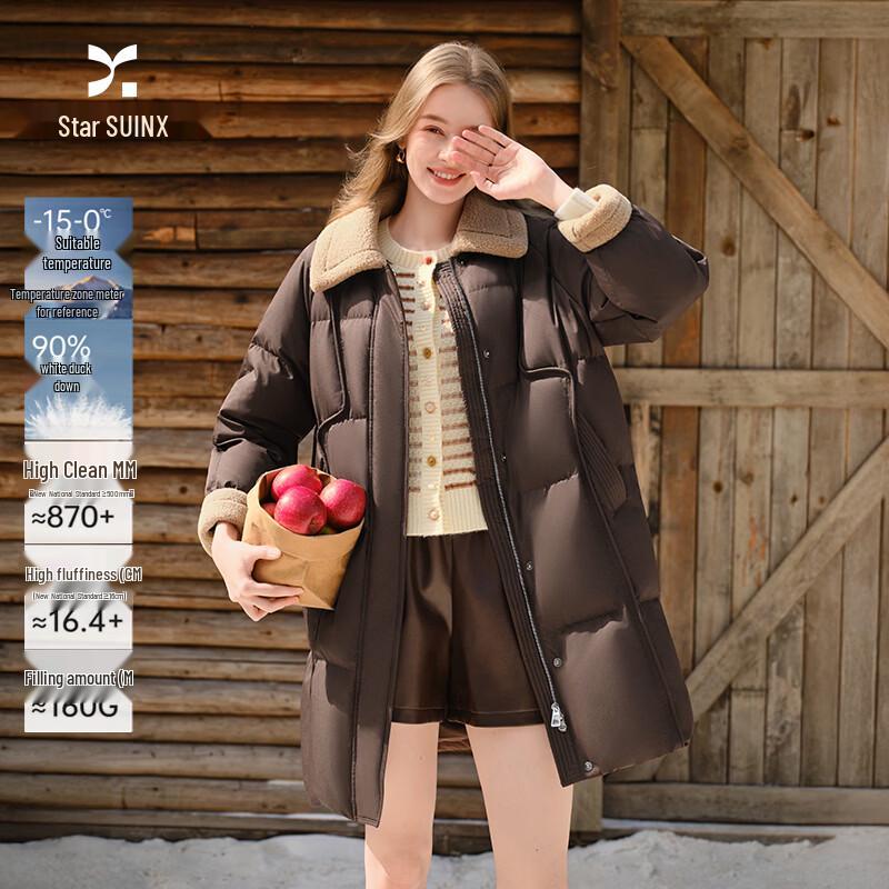 Women s Mid-Length Lapel Down Jacket L
