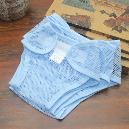 Magic Tape Breathable Baby Newborn Washable Mesh Diaper Cover Pants Reusable