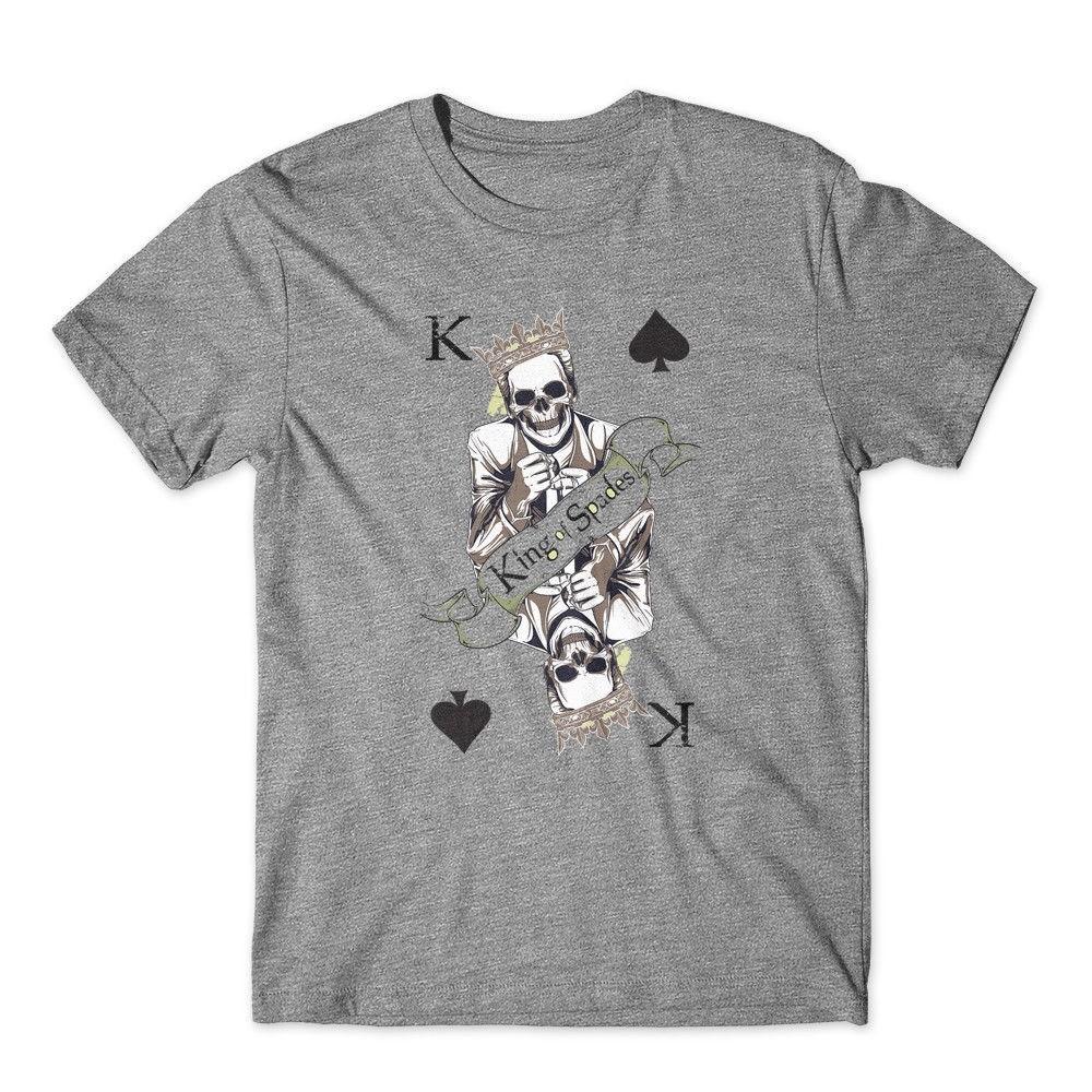 King of Spades T-Shirt. Skull Cards Shirt 100% Cotton Premium Tee New S разноцветный