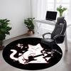 1pc Guitar Cat Office Round Area Rug, Under Office Chairs Bedroom Living Room Home Decor, Room Deco