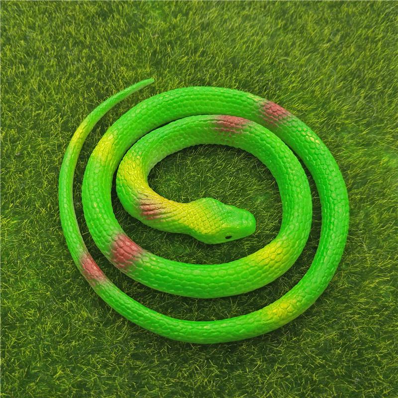 Children's Soft Rubber Toy - Large Green Fake Snake Prank Model