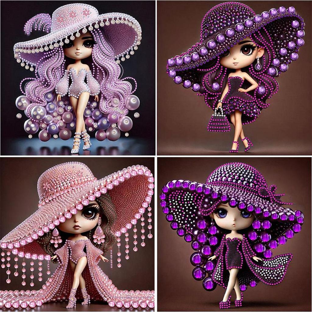 5D DIY Partial Special Shaped Drill Diamond Painting Kit Girl Decoration 30x30cm