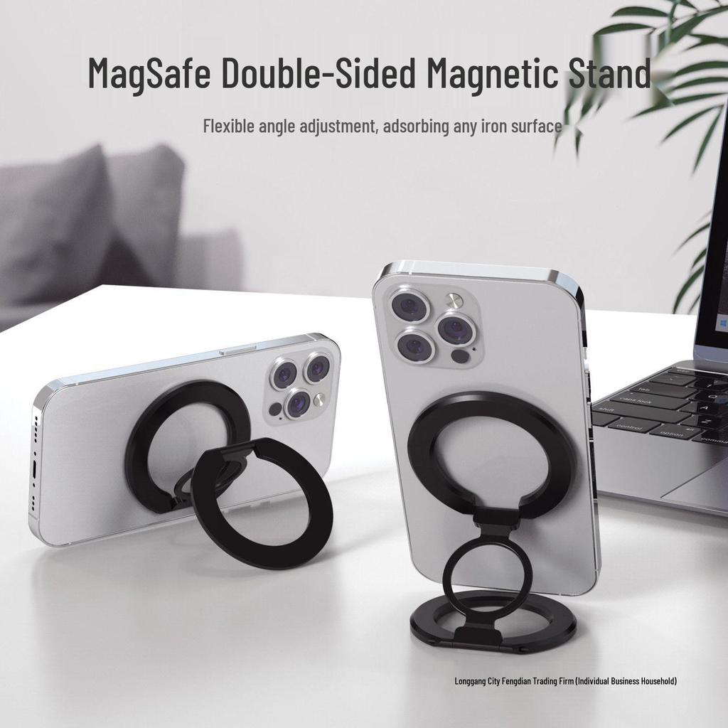 Ultra-Thin Double-Sided MagSafe Magnetic Phone Stand & Finger Ring for Apple 12-15