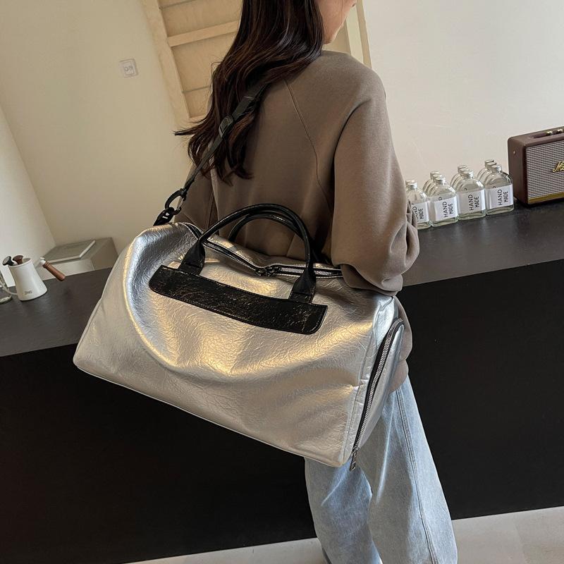 PU Waterproof Dry and Wet Separation Fitness Bag Large Capacity Men and Women's Business Trip Luggage Bag with Shoe Storage Handbag