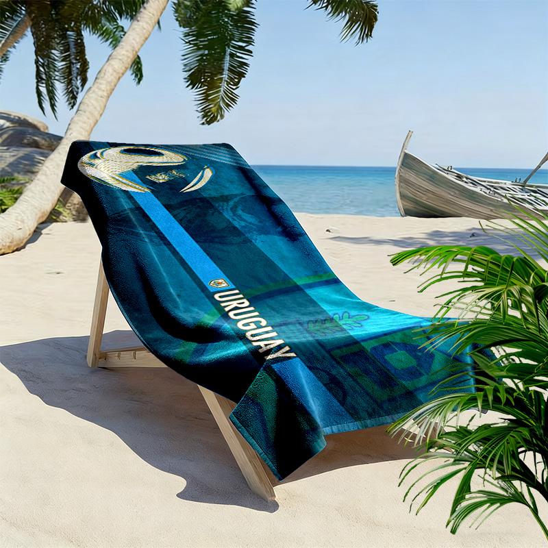 Uruguayan Football Association Print Beach Towel, Large Soft Quick Dry Towel for Beach Camping Swimming