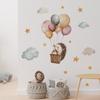 Cartoon Hedgehog Hot Air Balloon Wall Sticker Self-Adhesive Removable for Bedroom Commercial Places Home Decoration