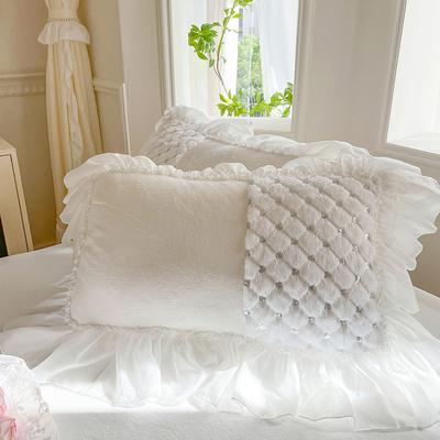 Winter Milchsamt Kissenbezug Verdicktes Paar Set 48 * 74 Zuhause Wohnheim Spitze Prinzessinenstil Damen Einzel Kissenbezug