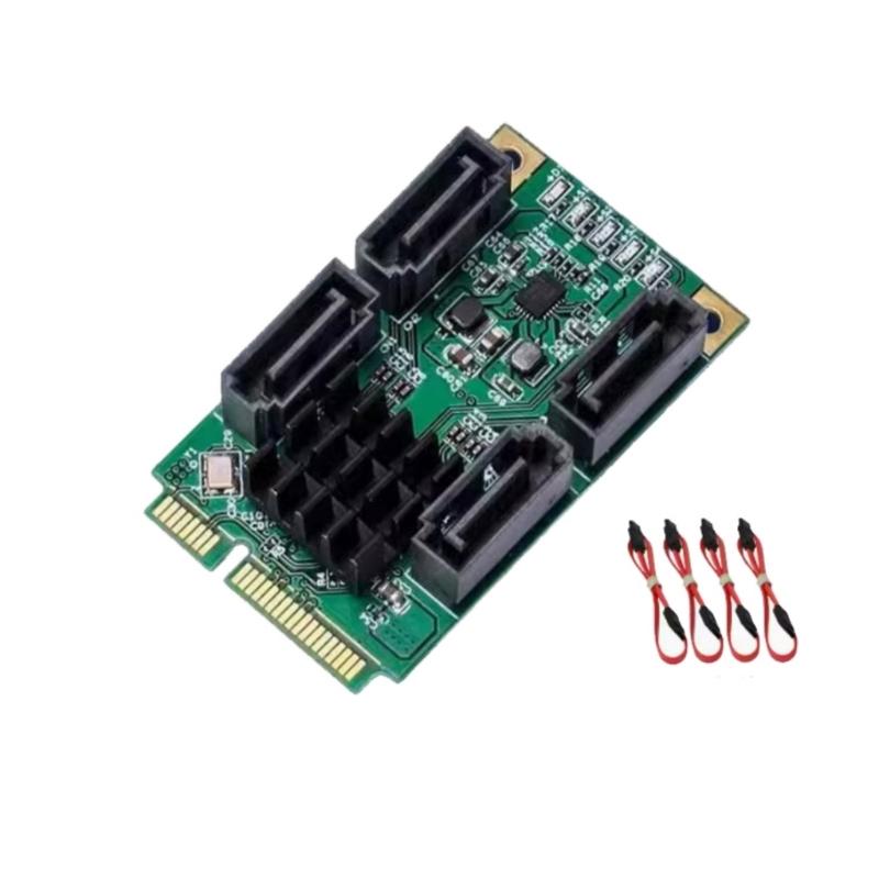 Mini PCIe to SATA3.0 Expansion Card 6Gbps Hard Drive Extension Card for Fast Data Transfer and Easy Installation