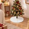 Short Plush Christmas Tree Skirt, Christmas Tree for Holiday Party Decorations