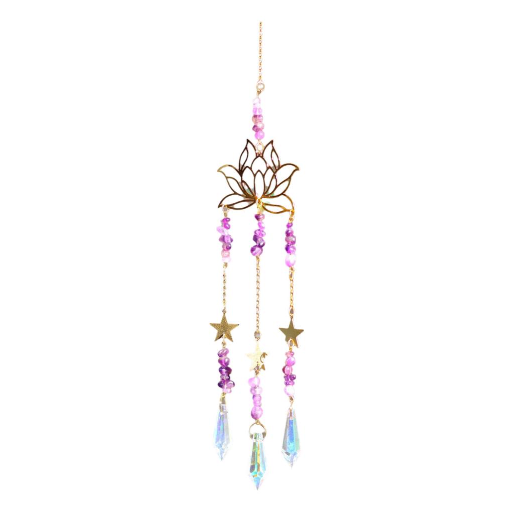 Crystal Sun Catcher Lotus Wall Hanging Rainbow Maker Suncatchers for Living Room Or Office Decoration