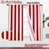 Flat Printing Curtains Without Rod Redwhitestripes Pattern Popular Versatile Polyester Curtain Set Of 2 Made Washable