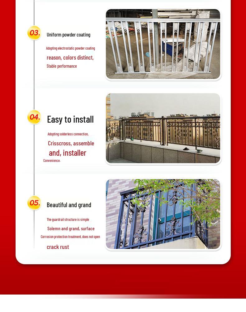 Aluminium-Kunstgeländer für Hof und Balkon