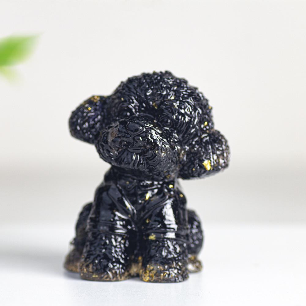 Figurine Chien Teddy Art Résine Décoration Cristal Pour Cadeau Et Décoration Intérieure