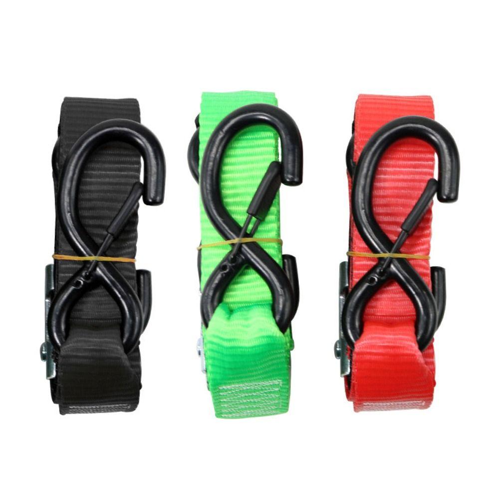 Universal Ratchet Tie Down Strap Lock S Hook Cargo Lashing Belt Kit Cam Buckle Strap Dirt Bike