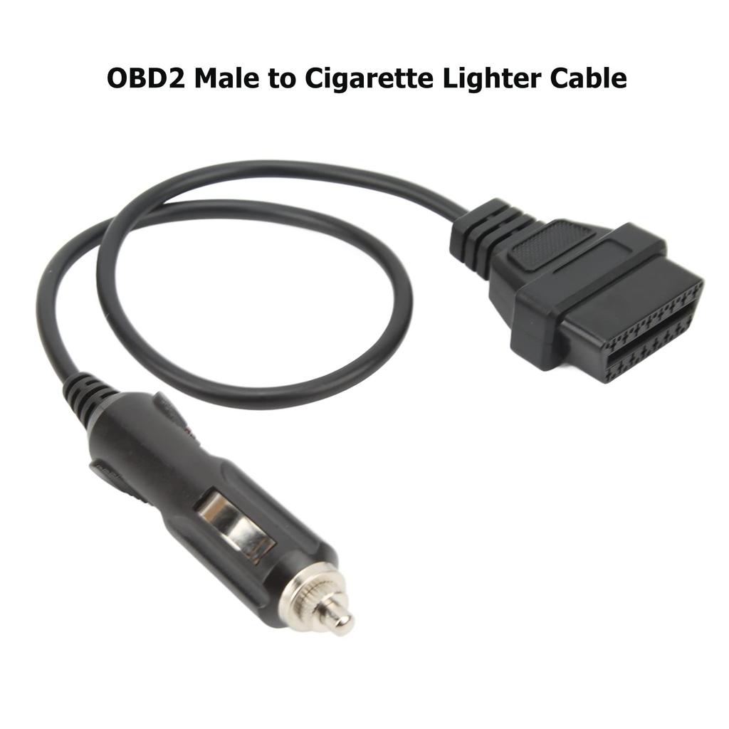 OBD2 Male To Cigarette Lighter Cable Emergency Power Memory Saver Diagnostic Adapter Cable