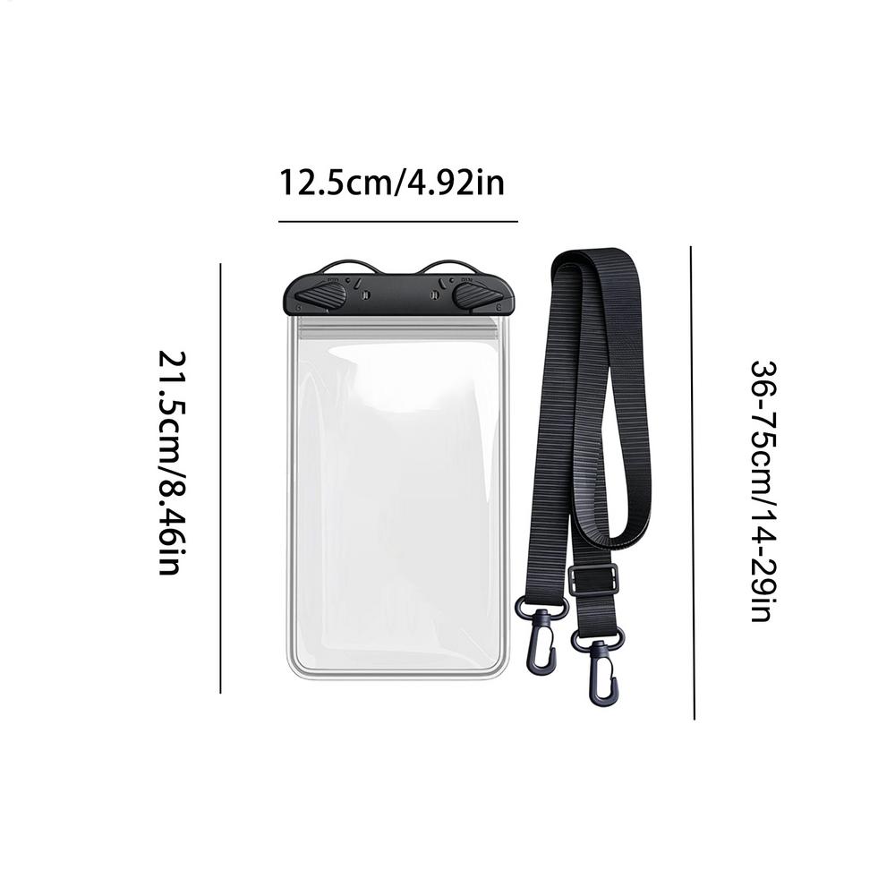 Universal Waterproof Phone Pouch Large Touch Screen double-layer Seal Dry Bag Diving Swimming Case with Lanyard Beach Vacation