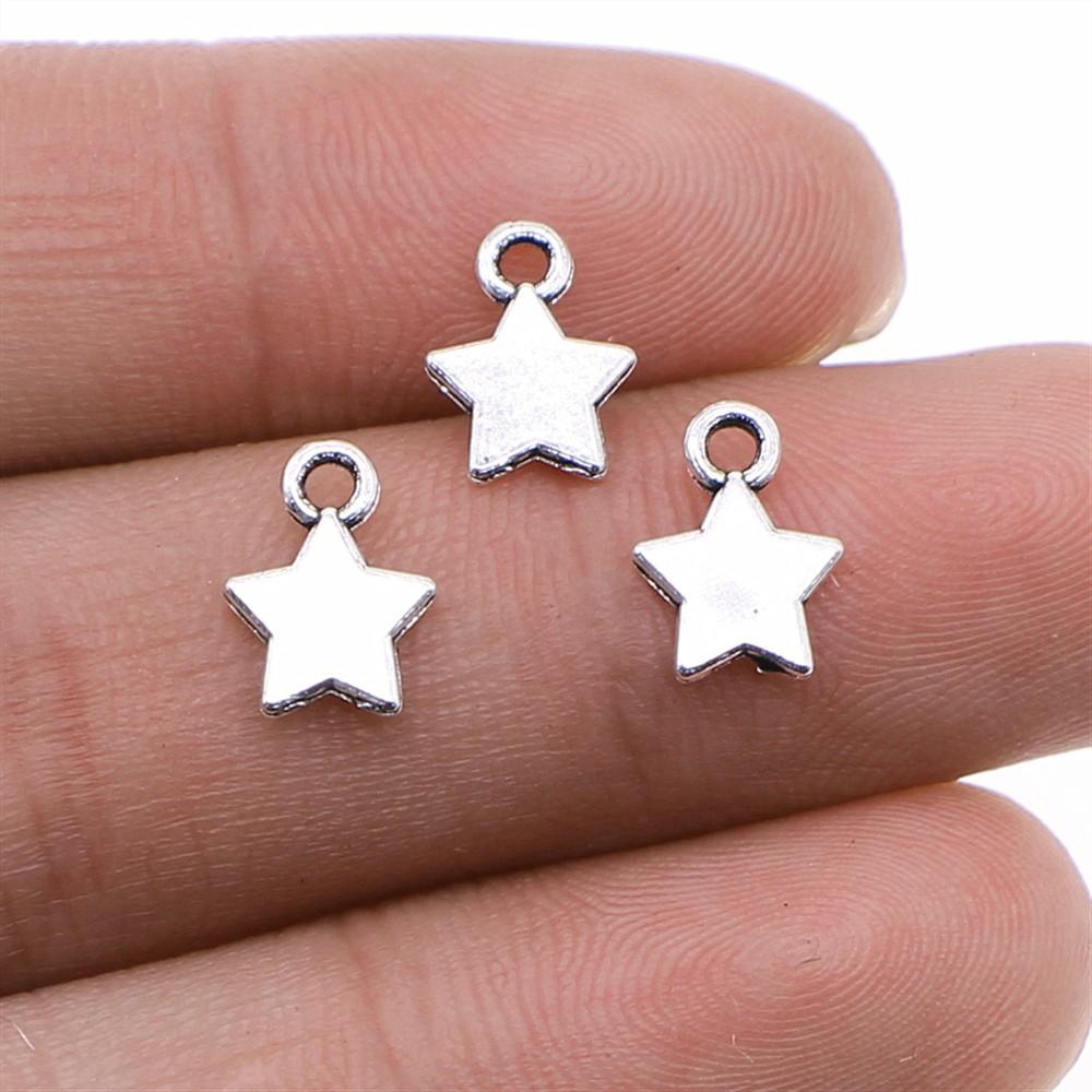 40pcs Charms Star Handmade Pendant Making Fit Vintage Tibetan Silver Color Antique Bronze Plated DIY For Bracelet Necklace