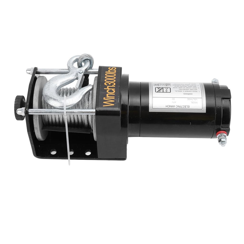 12V 3000lbs Load Bearing Electric Winch Kits Strong Torsion 1KW Trailers Towing Load Up Winch for Off Road Vehicles