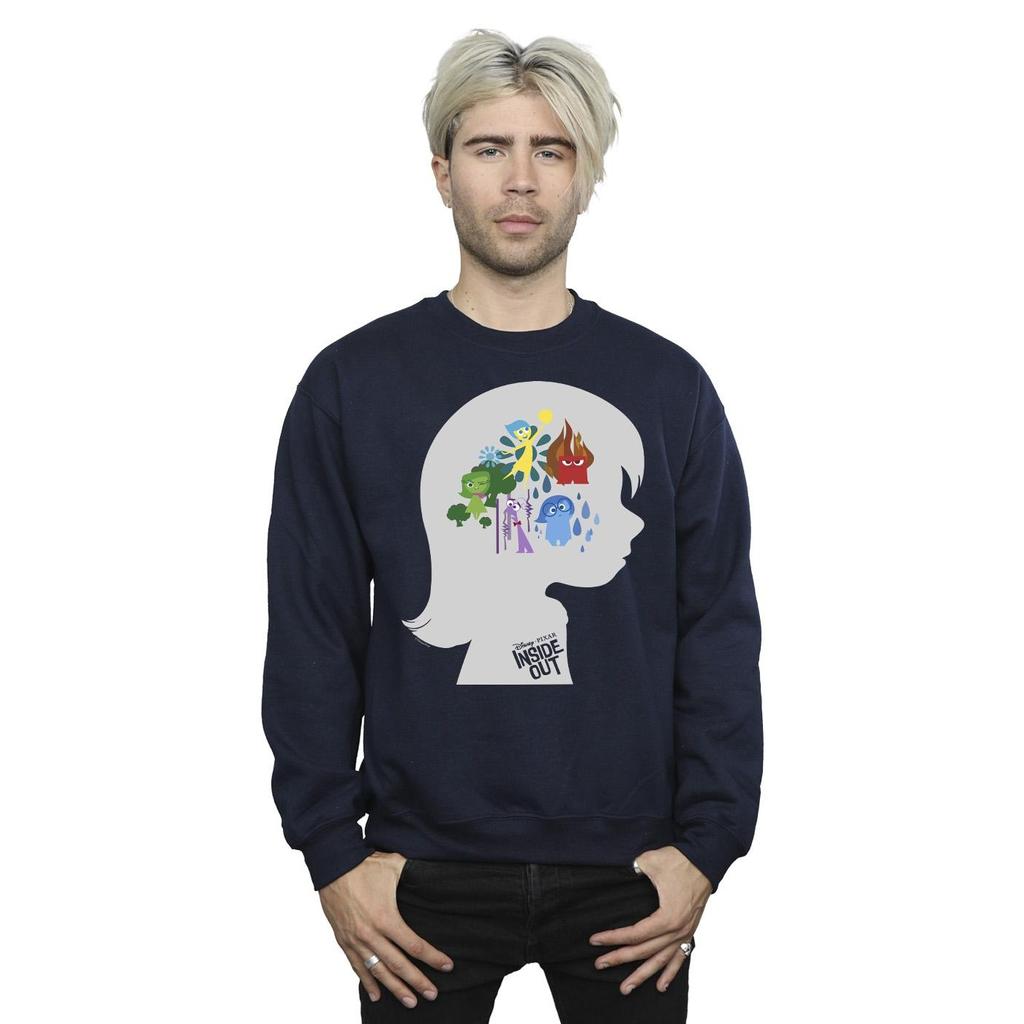 Disney Mens Inside Out Head Silhouette Sweatshirt