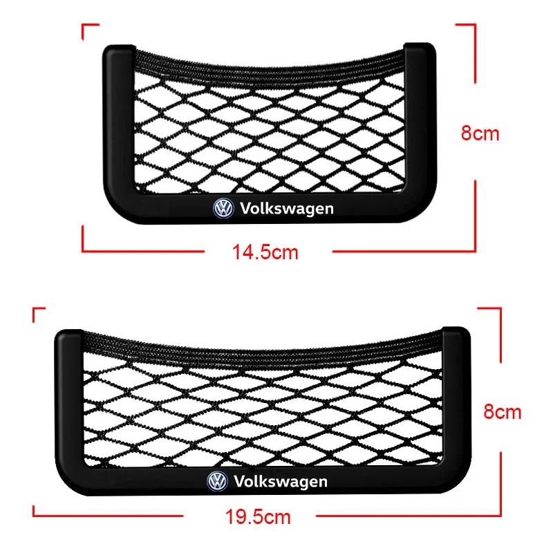For Volkswagen Car Accessories Seat Side Back Storage Net Bag Phone Holder Pocket Organizer For Volkswagen VW Golf Polo Passat T