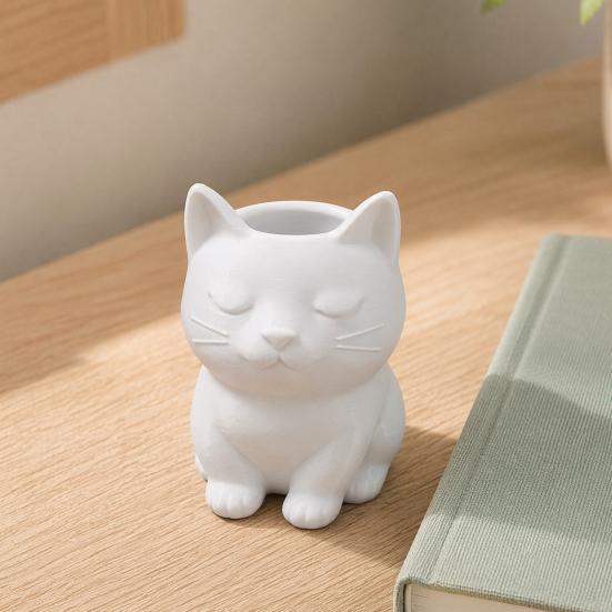 Cat Pen Holder, Cute Kitty Desk Organizer for Stationery Storage, Large Capacity Pencil Stand for Office Home, Creative Storage Box Gift