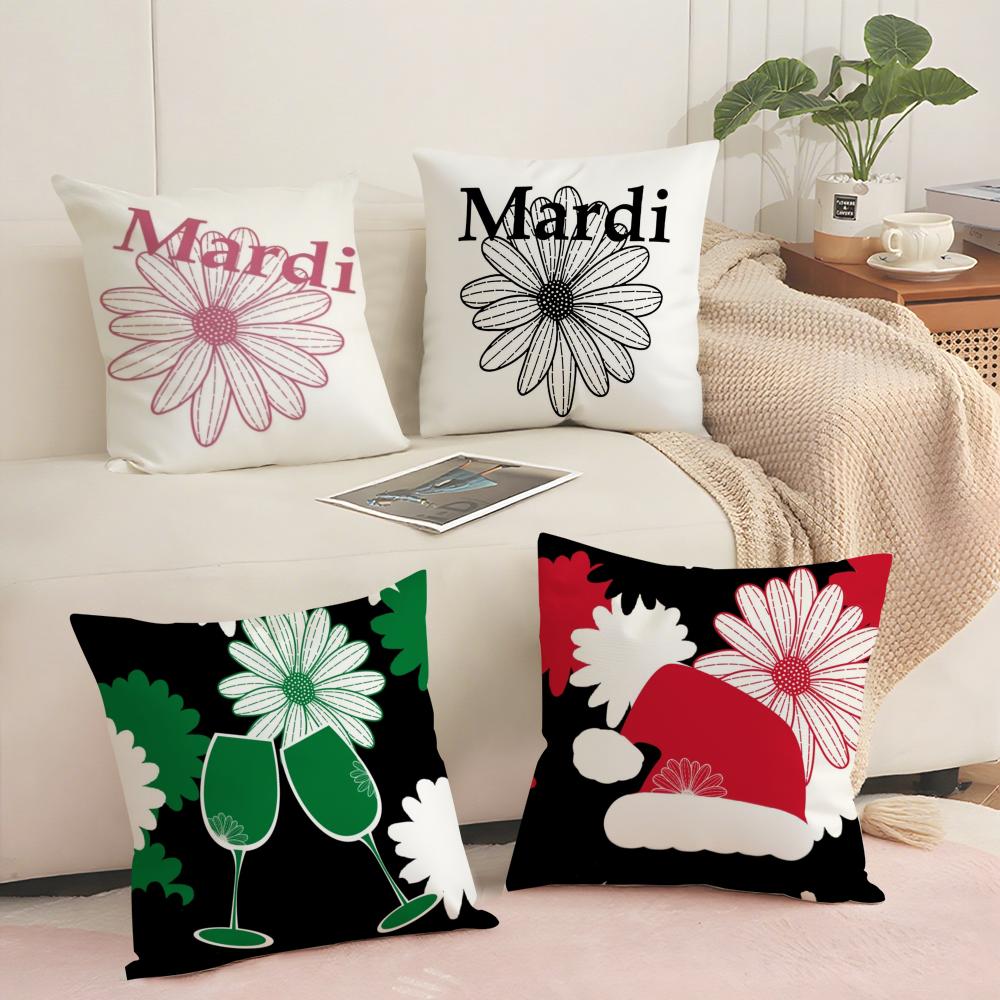 Luxury M-Mardi M-Mercred Cushion Cover Silky Short Plush Sofa Pillow Cover Hidden Zipper Soft Dustproof Case for Home Decor