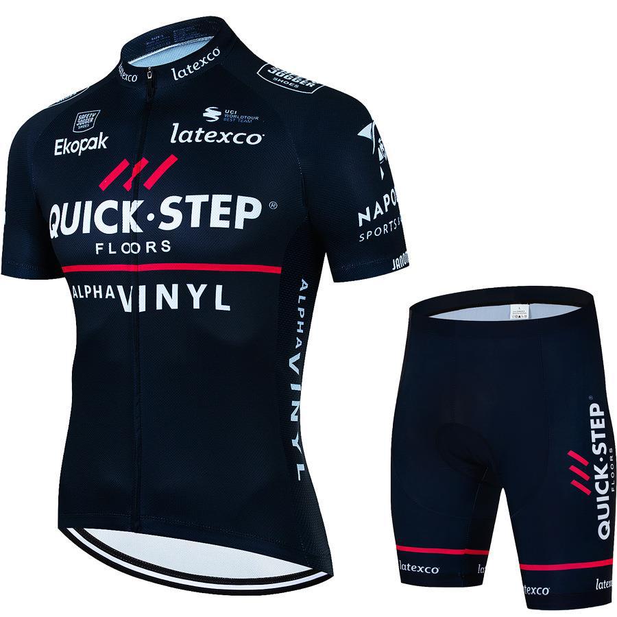 Summer New 2026 Summer Breathable Cycling Suit Set Quick Step Team Edition Cycling Suit Men's and Women's Short Sleeve Suit Strap Shorts Riding