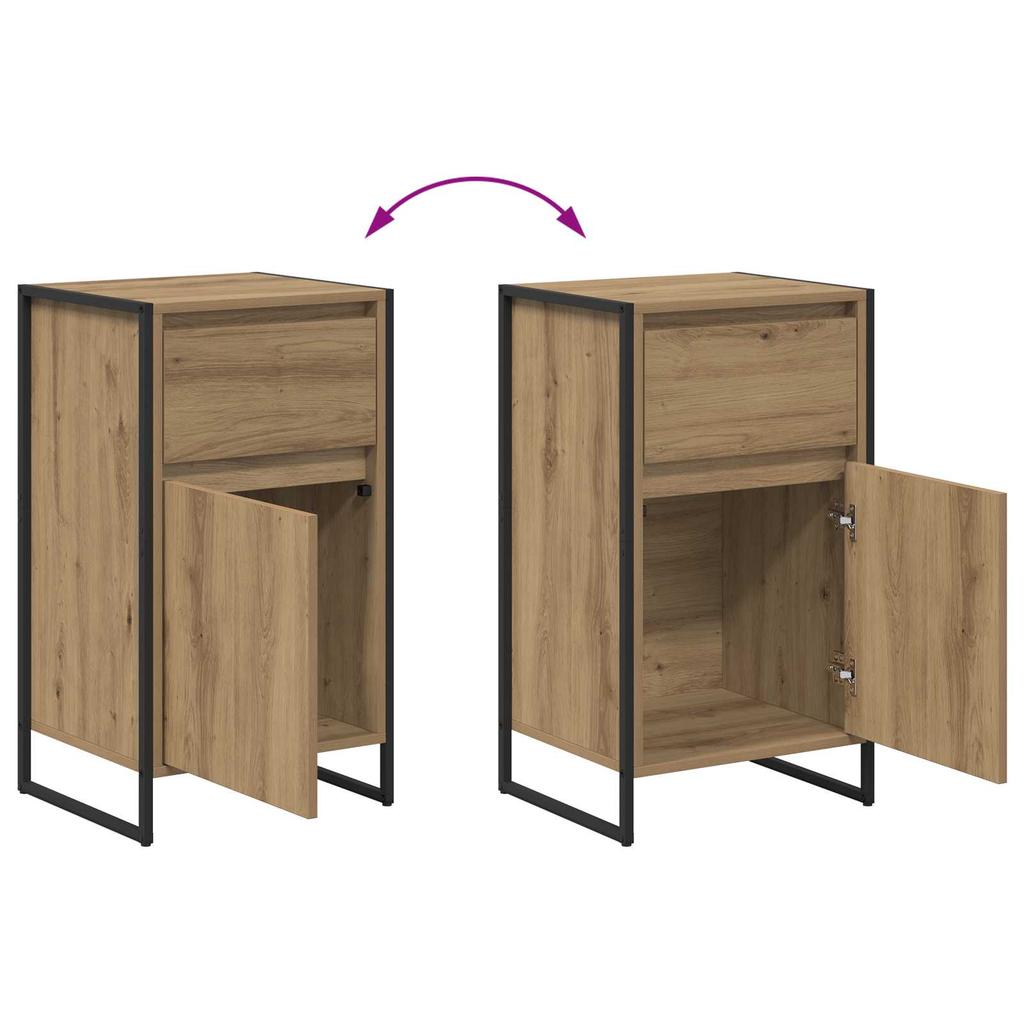 Sideboard Rustic Oak Style 43 x 36 x 75.5 cm Engineered Wood