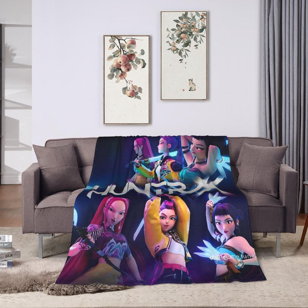 KPop Demon Hunters Plush Blanket Child  Flannel Throw Blanket For Couch Bed Soft Warm Design Quality Bedspread Gift Idea
