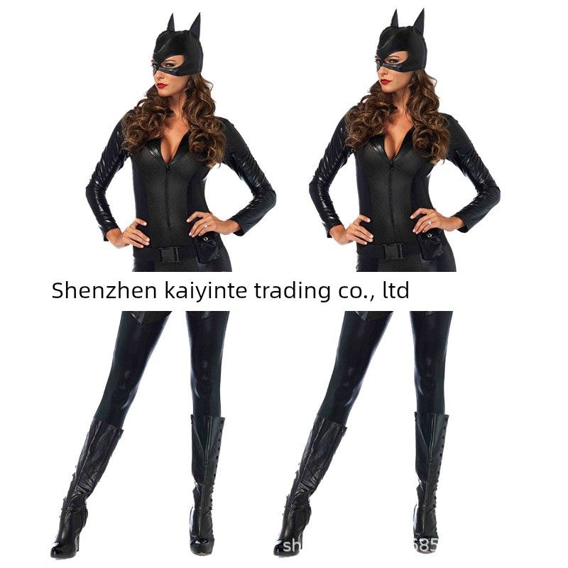

2018 New Halloween Sexy One-Piece Clothes and Trousers Dsstage Performance Dress One-Piece Suit Paint Leather Suit Stage Wear 1870 S