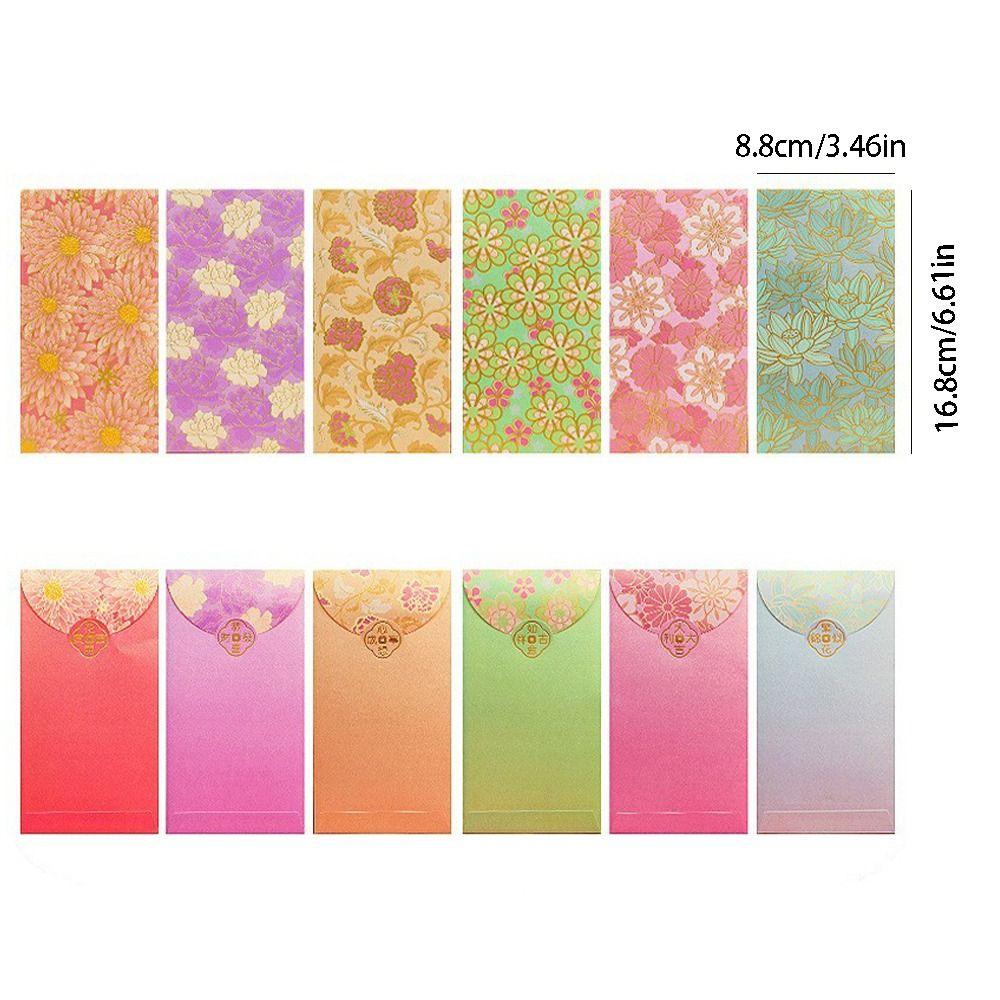 6pcs Colorful Red Envelope Mixed Pattern Hongbao Festival Supplies Money Bag  Spring Festival