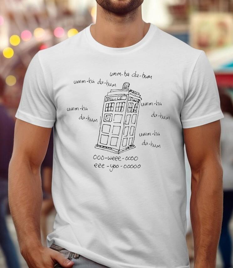 Футболка унисекс с коротким рукавом B93646, тема из сериала «Доктор Кто» XXXL