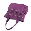 Solid Color Multi Pocket Zip Handbag Nylon Shoulder Storage Bag CLE