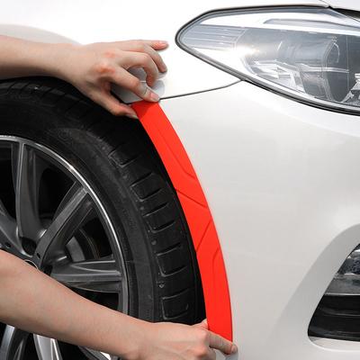 2pcs Car Wheel Rim Eyebrow Protector Wheel Arch Mouldings Rubber Stickers Decorative Strip Bumper Protector Guard Scratch