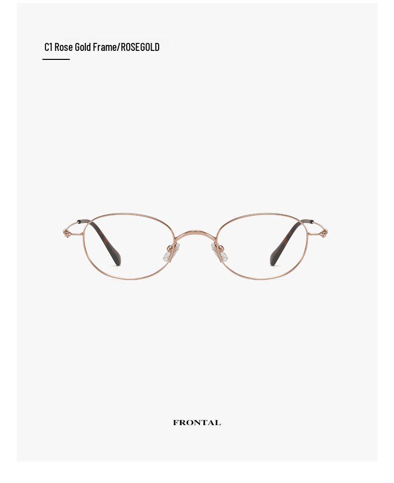 Louis Oval Pure Titanium Glasses - Small Frame, Screwless 47 Mm, High-End Nerd Style, Cold Aesthetic