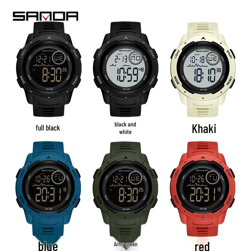 Sanda Electronic Fashion Sports Watch: Multifunctional, Stylish, Unisex, Single Display