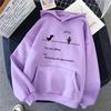Long Sleeves Pocket Drawstring Thickened Plush Lining Winter Hoodie Women Little Dinosaur Print Loose Hooded Sweatshirt Streetwear