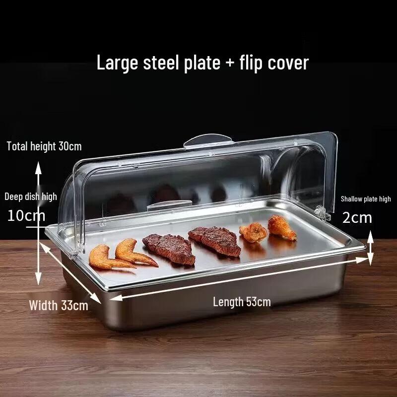 Stainless Steel Chilled Food Display & Serving Pan with Lid