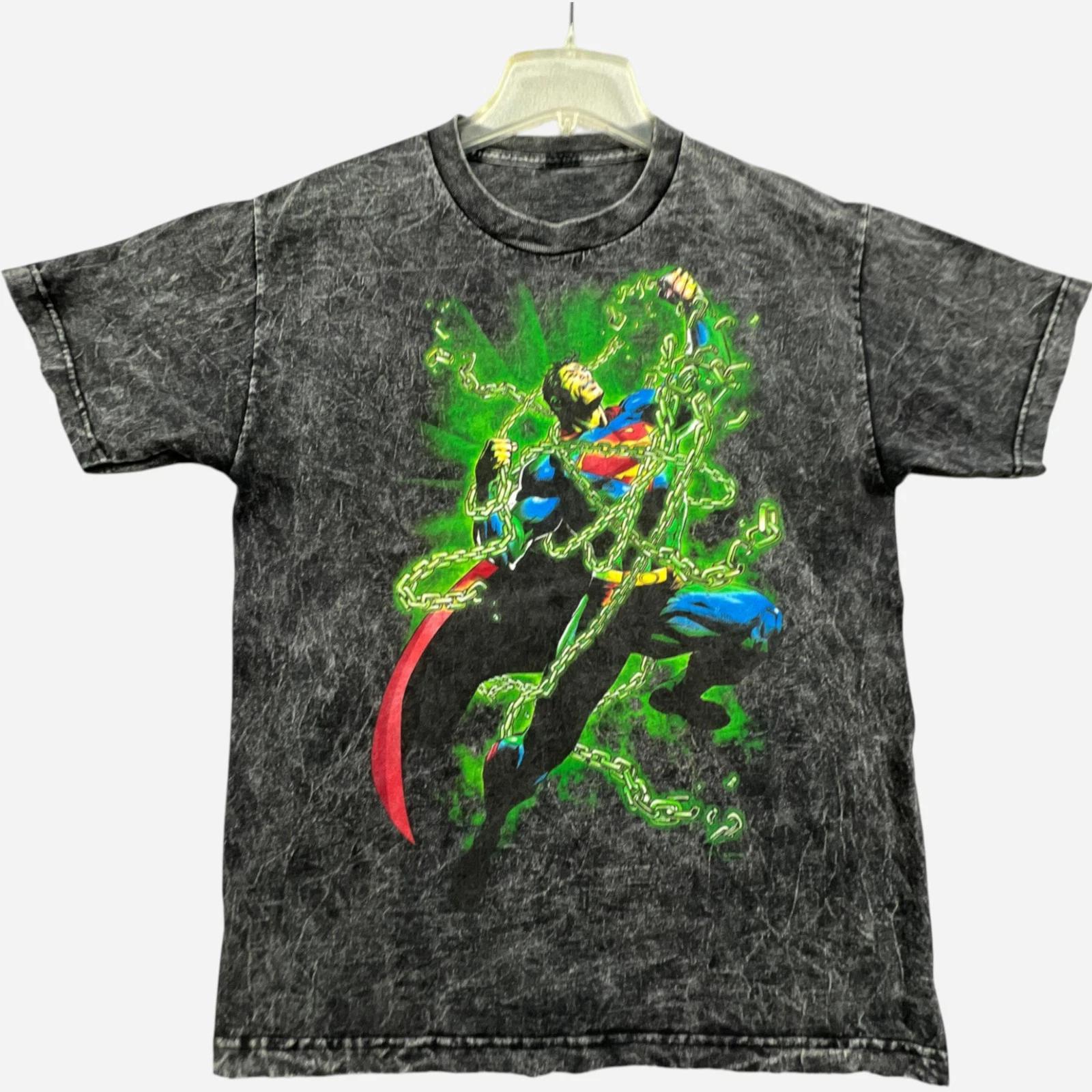Superman 2012 Kryptonite T Shirt Mens Medium Reversible Luthor Graphic Acid Tee M